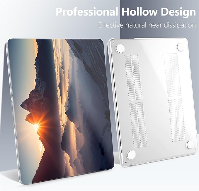 Batianda Premium Case for New MacBook Air 15 inch 2025 M4 2024 2023 with M3 M2 Chip Model A3241/A3114/A2941, Designed Protective Plastic Hardshell & Keyboard Cover & Screen Protector, Sunrise