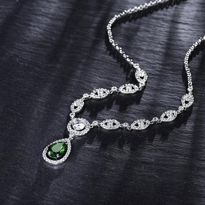 GULICX AAA Cubic Zirconia CZ Silver Plated Base Women's Party Jewelry Set Earrings Pendant Necklace
