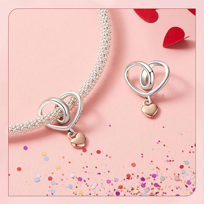 Charm Beads for Women, S925 Sterling Silver Dangle Charm Beads for European Charm Bracelet & Snake Chain Bracelets, Love Family Friendship Butterfly Pet Flower Designs, Gift Box Included
