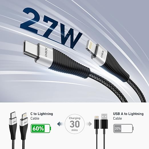 USB C to Lightning Cable 6FT 2Pack [Apple MFi Certified] iPhone Charger Fast Charging Cord Type C to Lightning Cable for iPhone 14 Pro Max/Plus/13/12/11/X/XR/XS/SE/8/7/6/5/iPad - Black