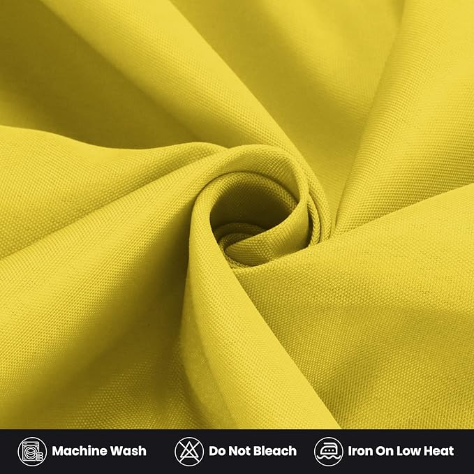 Ascoza 2 Pack Fitted Tablecloth for 6 Foot Rectangle 72 x 30 Inch Yellow Table Covers Water Resistant Polyester Cloth for Folding, Parties,Display, Trade Show (Yellow)