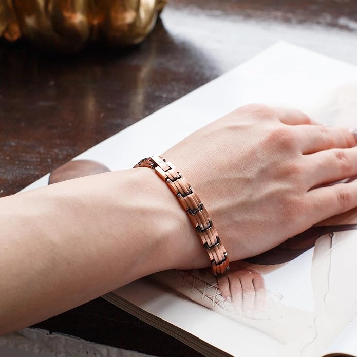 Copper Bracelets for Women - 6200 Gauss Power | 3X Strength Copper Bracelet | Magnetic Bracelets for Women - Adjustable Fit | 99.99% Pure Copper Bracelet for Women | Stylish Copper Jewelry