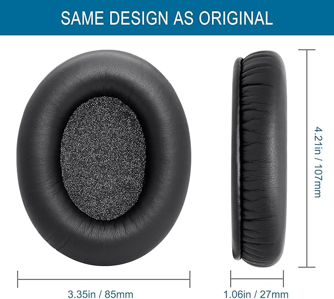 GVOEARS Premium Replacement Ear Pads for HyperX Cloud 1/2/3/Pro/Core/Alpha/Alpha S/Alpha Pro/Flight/Flight S/Stinger, CloudX Stinger Headset & More, Softer Protein Leather, High-Density Foam - Black