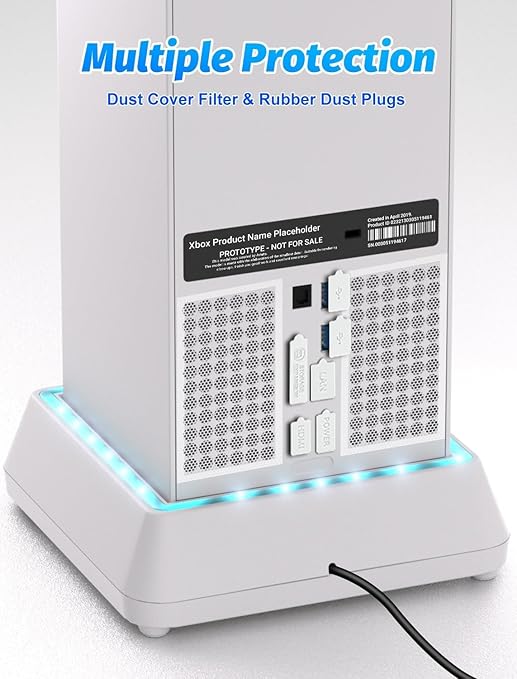 Cooling Fan for Xbox Series X Mviioe Xbox Series X Cooling Stand with LED Indicator, Extra Big Turbo Fan, USB 2.0 Ports, Dust Cover Filters (Only Compatible with Xbox Series x) (White)