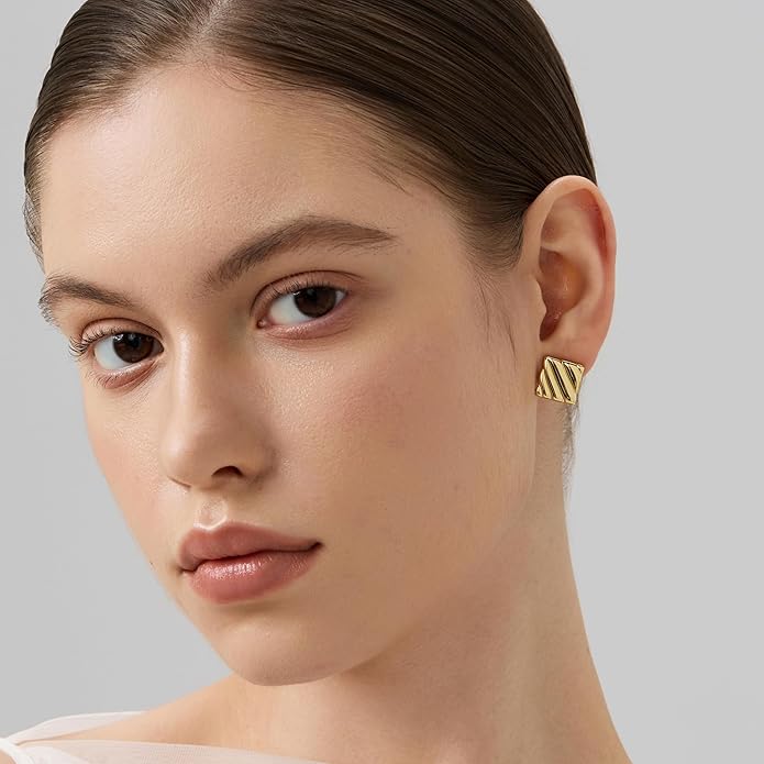 18K Gold Plated Huggie Hoop Earrings for Women, 925 Sterling Silver Post, Hypoallergenic Small Earrings