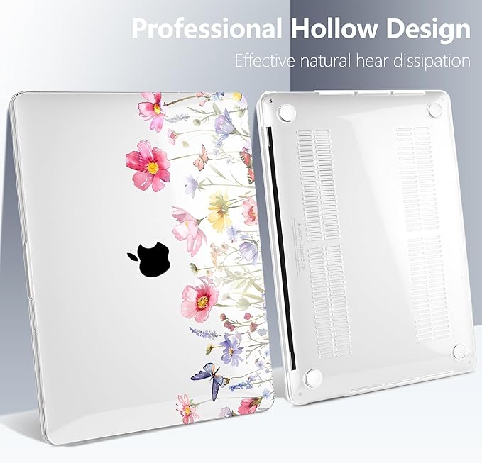 Batianda Case for M1 MacBook Air 13 Inch Model A2337 A2179 A1932 2021 2020 2019 Release,Lovely Creative Series Design Hard Shell with Keyboard Cover & Screen Protector, Spring Flowers