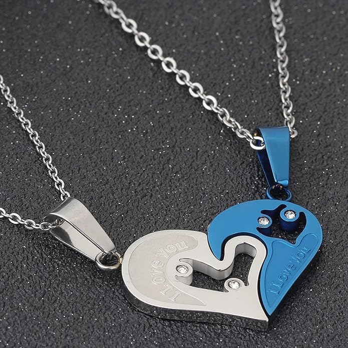Couple Heart Or Cat BFF Best Friend for Girls Puzzle Friendship Pendant Necklaces,316L Stainless Steel
