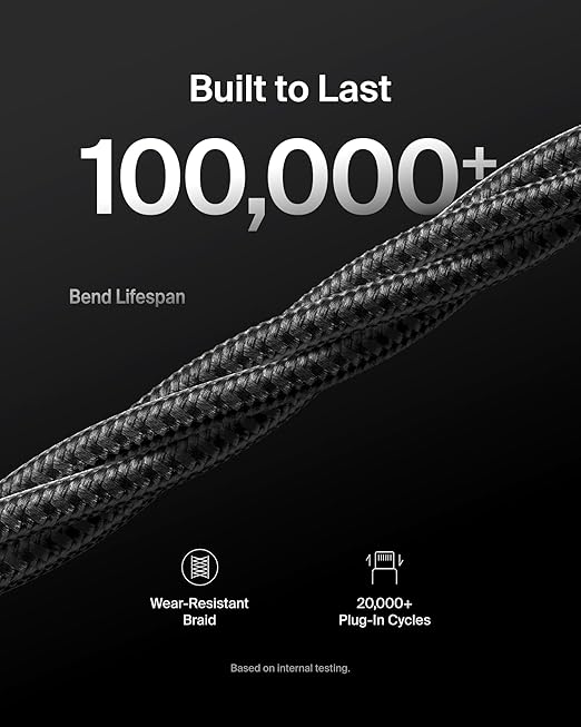Belkin USB A to USB C Cable 2-Pack, 9.9ft, 15W - Type C Charger, iPhone Charger Cord, Soft, Braided, Flexible for iPhone 16 & 15, Galaxy S25, Pixel 9, iPad Pro, Airpods Pro, Switch & More - Black