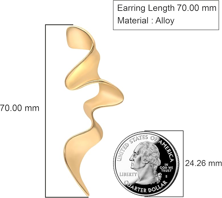 18K Gold Plated Sculptural Earrings Set for Women – Hypoallergenic, Lightweight, Modern Hoop & Drop Styles – 6 Bold Statement Designs – Christmas, Holiday, Thanksgiving Gift, Halloween