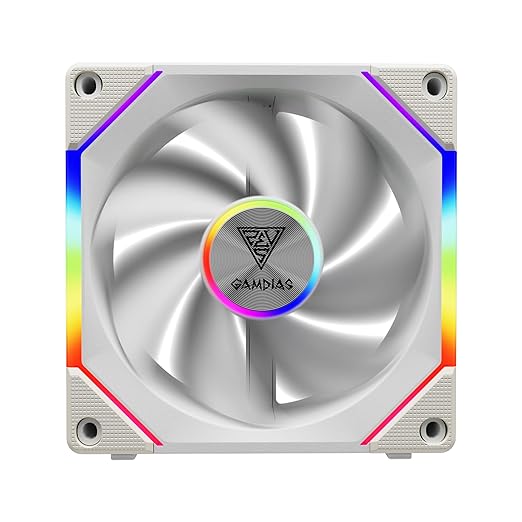 GAMDIAS Aeolus P2-1203U 120mm ARGB PWM Fan(3 Fan Pack w/USB Hub), Include Reverse Fan Blade x3, ARGB Sync Ready, Easy Installation & Cabless Daisy-Chain Design, Silent Operation, Up to 2400RPM, White