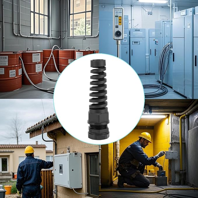 8 Pcs Waterproof Cable Gland, PG9(NPT 1/4) Thread(4-8mm), Made of PA66 Material,waterproof wire grommet Strain Relief Cord Connectors,Suitable for Various Electrical Installations