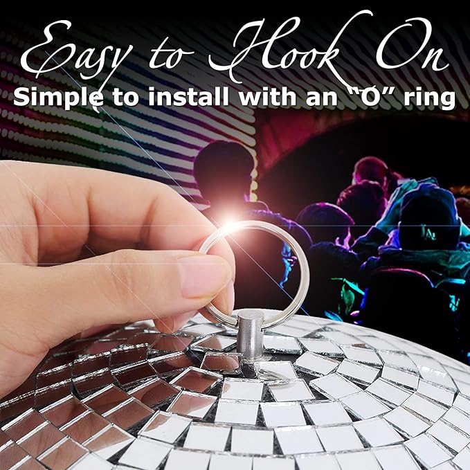 16-Inch Large Disco Ball – Big Hanging Mirror Ball Disco Ball Decor for Disco Party Decorations, Weddings, Events, Disco Christmas Decor, and Home Celebration