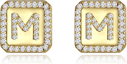 Gold Earrings for Women 24K Gold Filled Initial Earrings for Women S925 Earrings Gifts for Her