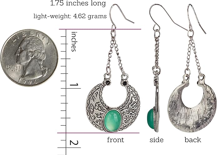 SPUNKYsoul Boho Dangle Earrings for Women – Lightweight Tribal Fan Paddle Design with Hieroglyphic Accents – Unique Handmade Gift Idea for Her