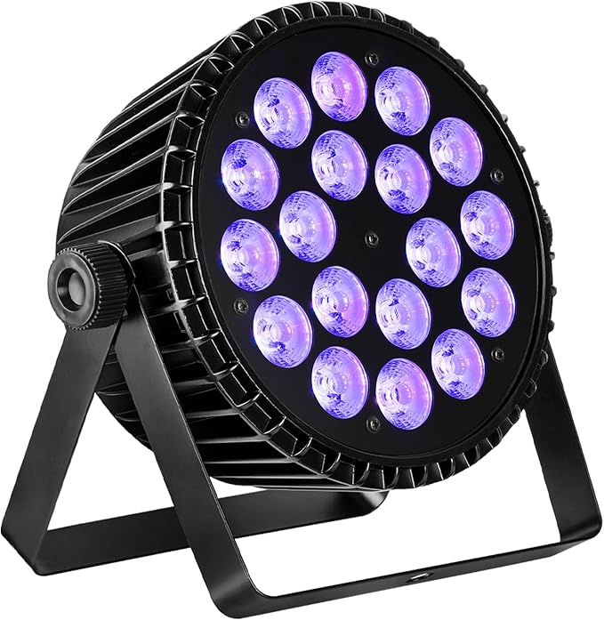 Big Dipper LED Stage Lights Par Lights 18×18W RGB+Amber+Lime+UV 6in1 Bright Lighting with Strobe/Wash Effect DMX512 Sound-Activated for Event Concert Club Church 1 Pack