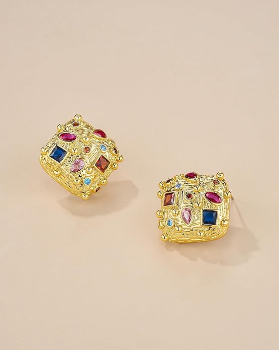 SNGIA18K Gold Plated Dangle Textured Ribbed Irregular Large Leaf Statement Earrings for Women by SNGIA, Handmade Dramatic Geometric Trendy Summer Drop Leaf Flower Jewelry Gifts, Bold Beachy Vintage Plant Fashion Drop Accessories, Vintage Nickle Free Fl...