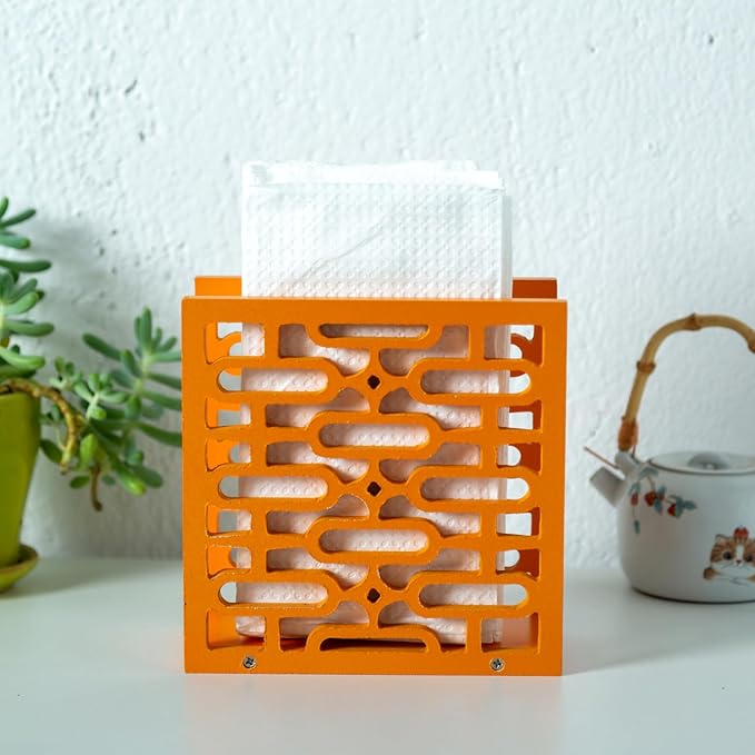 Handmade Vintage Star Napkin Holder - Mid-Century Modern Atomic Elliptical Geometric Kitchen Decor - Farmhouse Wood Upright Table Napkin Stand - Unique 1960s 50s Retro Gift