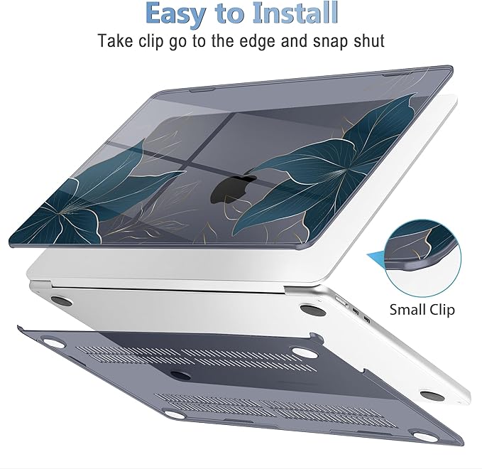 Mektron Compatible with M4 MacBook Air 15 inch Case 2025 A3241 2024 2023 M3 A3114 A2941 M2 Liquid Retina Display Touch ID, Plastic Hard Case & Keyboard Skin & Screen Protector - Floral C348