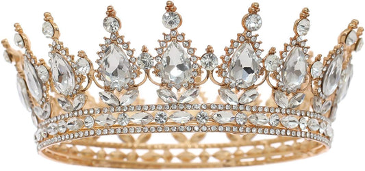 FORSEVEN Queen Crown Rhinestone Wedding Crowns and Tiaras for Women Costume Party Hair Accessories Princess Birthday Crown Crystal Bridal Crown Halloween Decorations Headband