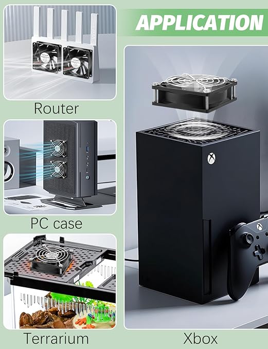 80mm x 25mm USB Fan 2 Packs 5V Small Computer Case Fan with Speed Control for CPU Xbox PlayStation Router Entertainment Cabinet 3D Printer