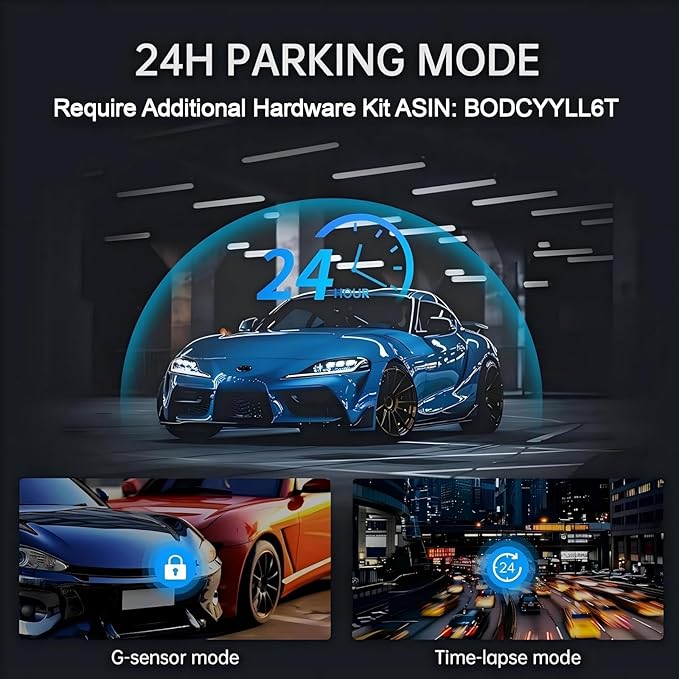 Mirror Dual Dash Camera with Voice Control,4K+2.5K 10" Rear View Mirror Camera with 5.8GHz WiFi and APP Control, WDR Night Vision, Loop Recording, G-Sensor, Parking Monitor 64GB Card Included