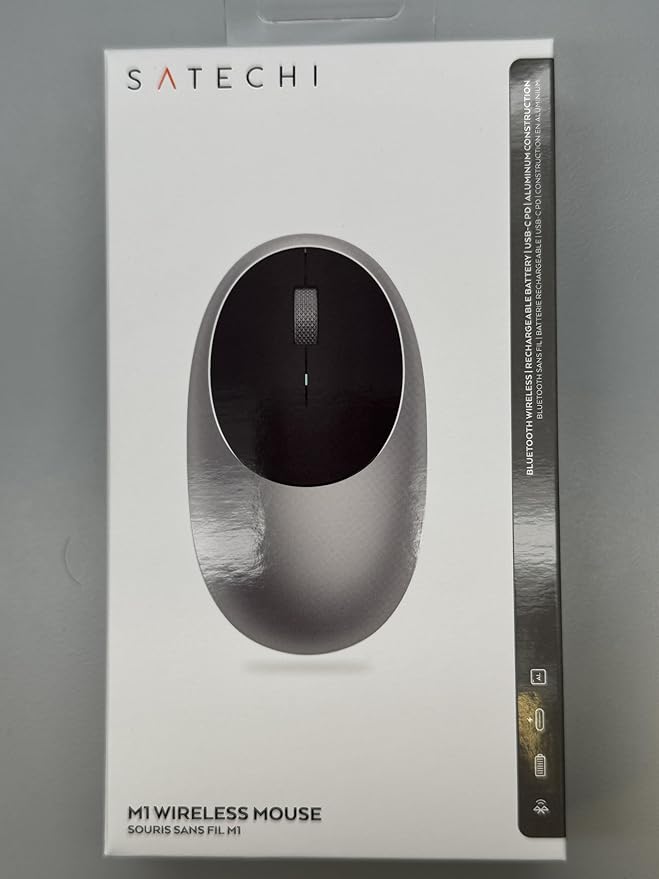 Satechi M1 Wireless Bluetooth Mouse, USB-C Rechargeable, Compact & Portable, for Mac/Windows, Compatible with M4/M3/M2 MacBook, Pro, Air/iMac/iPad Pro, iPhone 16/15/14 & More - Space Gray