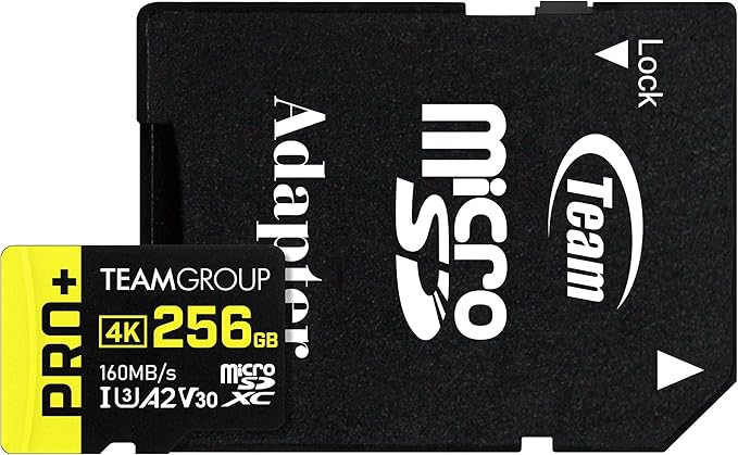 TEAMGROUP A2 Pro Plus Card 256GB x 5 Pack Micro SDXC UHS-I U3 A2 V30, R/W up to 160/110 MB/s for Nintendo-Switch, Gaming Devices, Tablets, Smartphones, 4K Shooting, with Adapter TPPMSDX256GIA2V3063