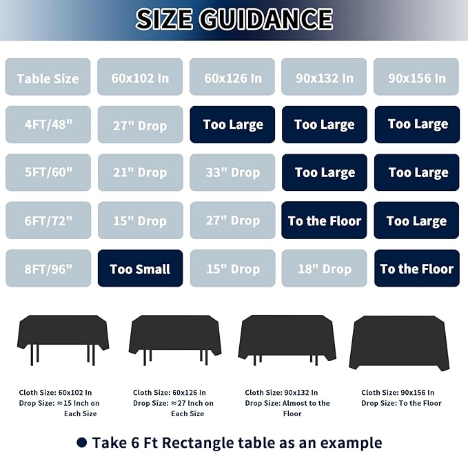 PureFit 8 Pack Rectangle White Table Cloths 60 x 102 Inch for 6Ft Tables, Stain and Wrinkle Resistant Table Linens for Home Use, Wedding, Party, Banquet and Camping
