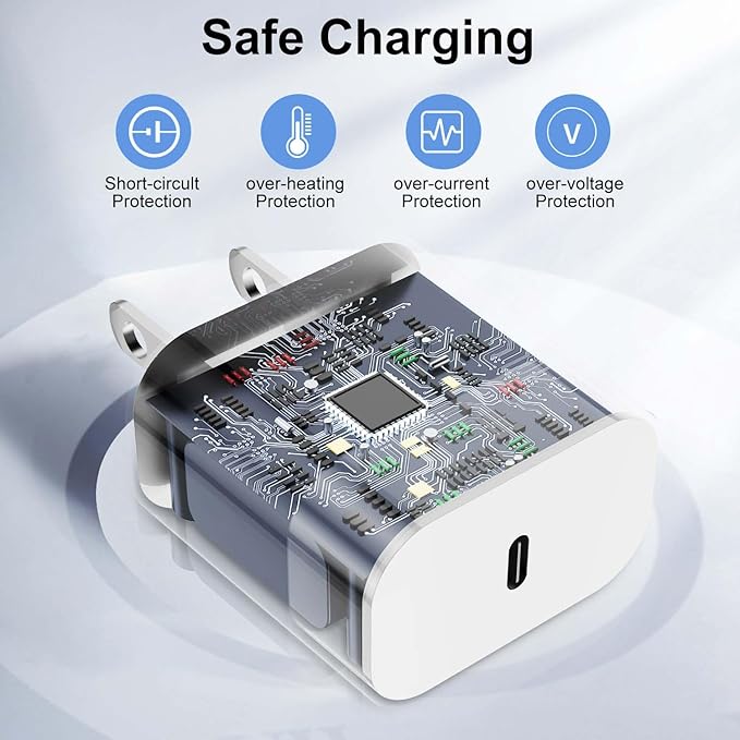 iPhone 16/15 Pro Charger Fast Charging,2Pack 20W USB C Fast Charger Block 6FT USB C to C Charging Cable Cord for Apple iPhone 16 Pro Max/16E/16/15/15 Pro/15 Pro Max/15 Plus,iPad Air/Pro 13/12.9/11inch