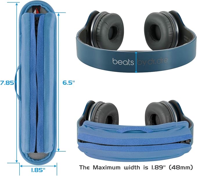 TXEsign Universal Replacement Headband Cushion Pad Cover Protector Compatible with ATH M50X, QC 35i/35ii, QC25, Solo 2/Solo 3, Studio 2/3 Headphones (Blue)