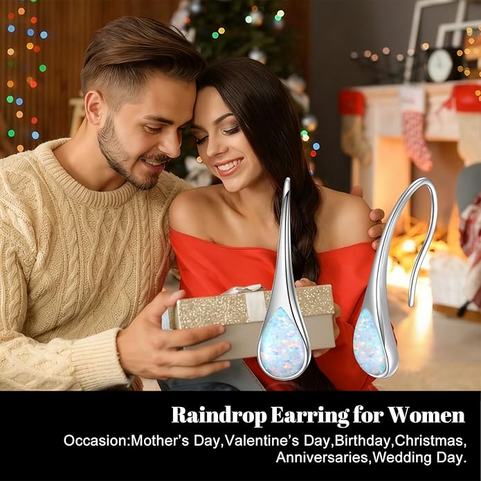 925 Sterling Silver Small Pear-Shaped Modern Style Hook Earrings with Crystals from Austria