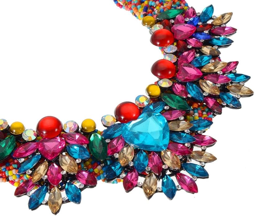 Jerollin Simulated Pearl Body Statement Necklace for Women, Fashion Collar Bib Necklaces Fashion Costume Jewelry Necklace…