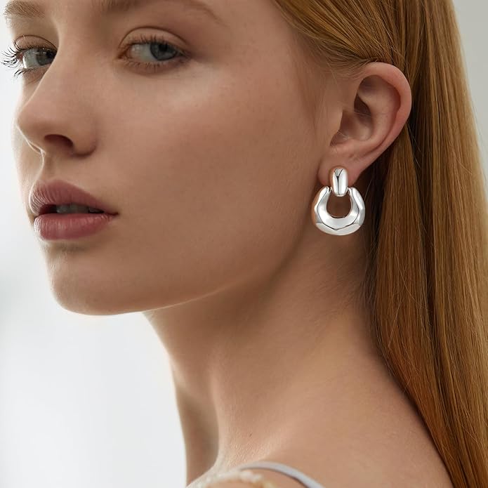 Clip on Earrings for Women Hypoallergenic Statement Retro Clip Earrings 14K Gold/Silver Plated Hoop Dangle Earrings 5A Cubic Zirconia Round Multiple Styles for Women Fashion Trendy Jewelry Gifts