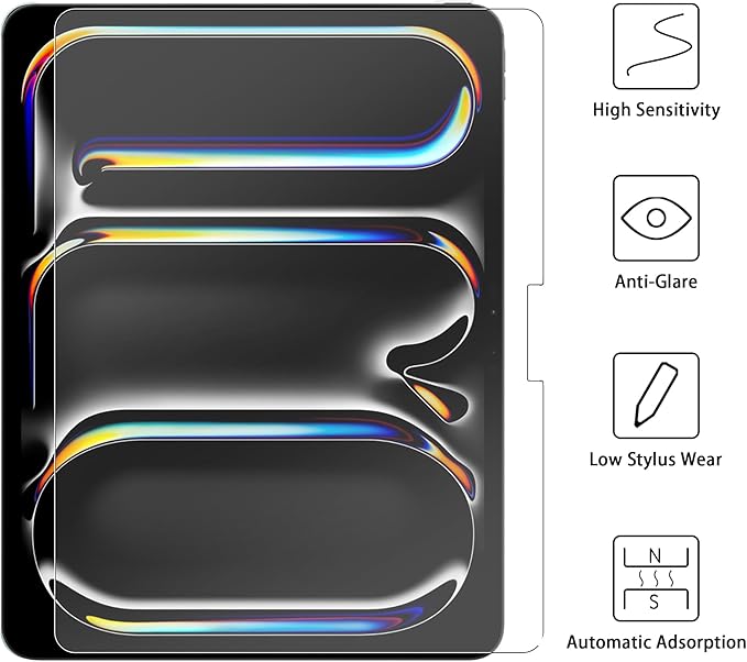 Megoo Paper Glass Screen Protector for iPad Pro 11 inch M4(2024), Matte for Drawing/Anti-Glare/Easy Installation/Protective Case Compatible, 2-Pack