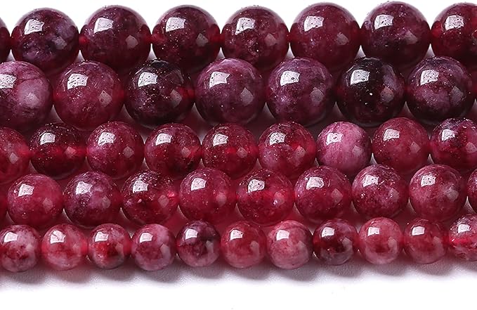45pcs 8mm Natural Garnet Jade Gemstone Round Loose Spacer Beads for Jewelry Making Healing Energy Stone Beads DIY Bracelets Necklaces 15"(8mm, Garnet Jade)