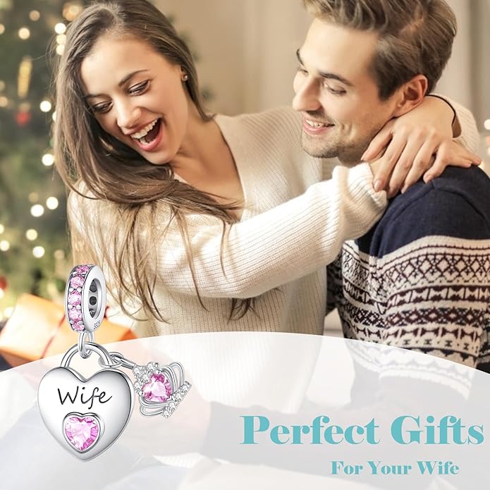 Family Charms for Charms Bracelet: 925 Sterling Silver Heart Dangle Charms for Bracelets and Necklaces, Birthday Mother's Day Christmas Jewelry Gifts For Women.