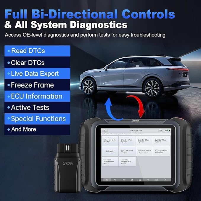 XTOOL D8W OBD2 Scanner Diagnostic Tool Wireless Bidirectional Scan Tool with Topology, ECU Coding, 42 Reset, Active Tests, Crankshaft Relearn, All System PMI, CANFD/DoIP FCA, 3-Yr Update