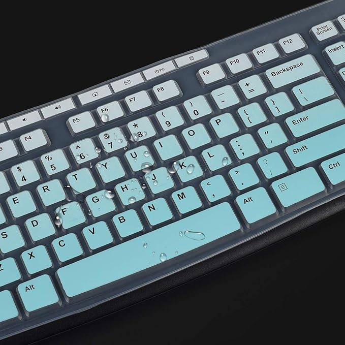 Keyboard Cover for Logitech MK370 MK295 MK270 K270 Wireless Keyboard, Logitech MK295 MK270 Keyboard Accesseries, MK370 Keyboard Skin Protector - Gradual Mint