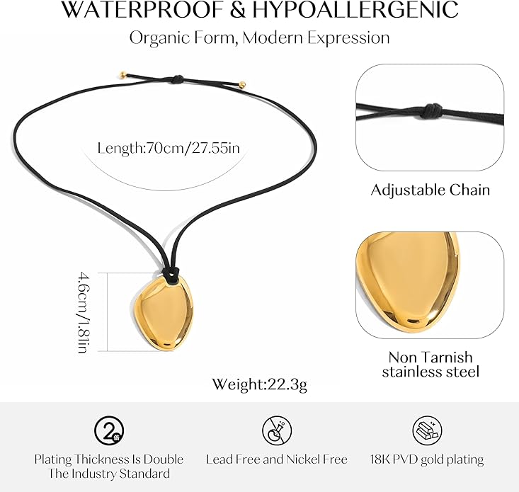 Chunky Gold Necklace with Star Pendant for Women,18K Gold Plated Stainless Steel Sweatproof Non Tarnish Hypoallergenic Chain,Trendy Chunky Necklaces for Women,Star Necklace Fashion Statement Jewelry