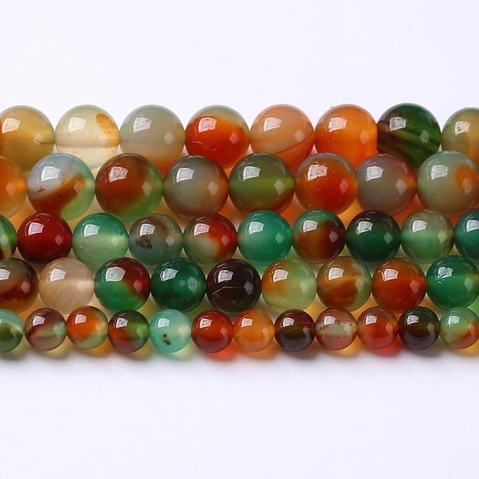 4mm 90pcs Natural Peacock Agates Beads for Jewelry Making Semi Precious Loose Gemstones Beads DIY Bracelet Necklace 15" 1 Strand(Peacock Agate, 4mm)