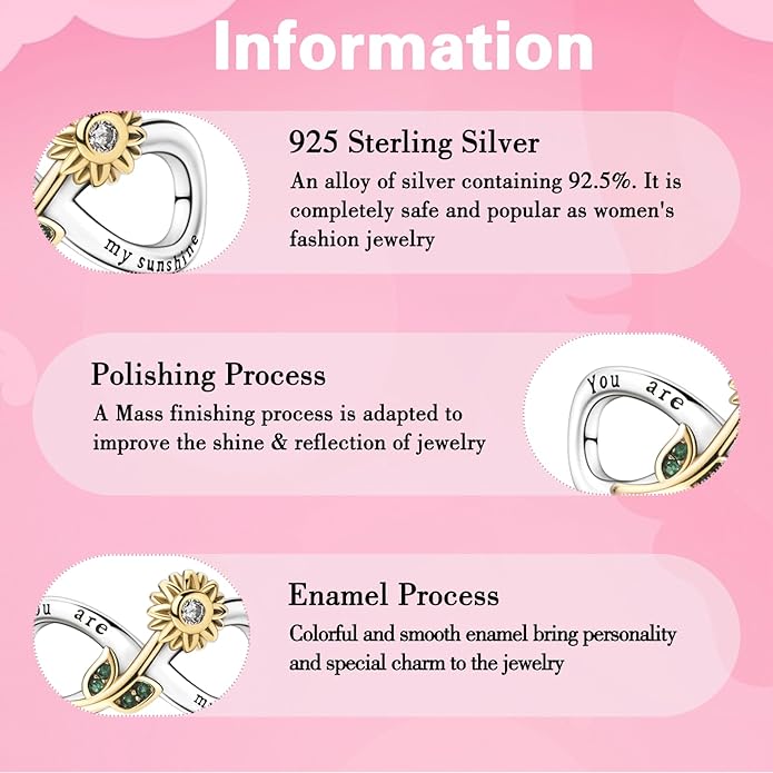 925 Sterling Silver Charms for Bracelets and Necklaces Charms for Women Fashion Jewelry for Women Friend and Mother