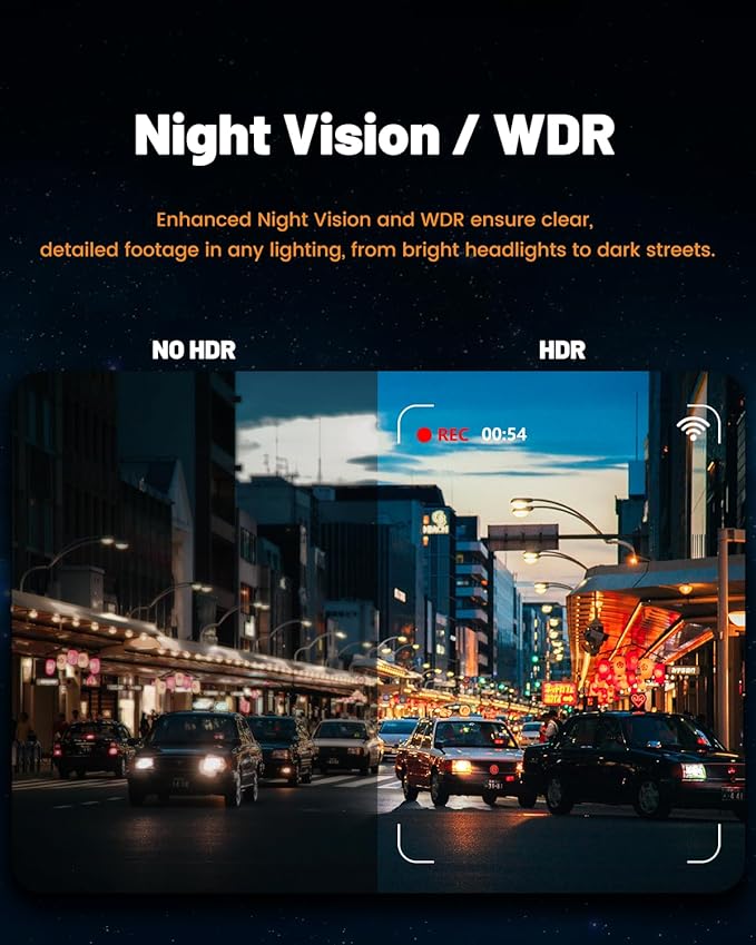 Sprleaf 4-Channel Dash Cam with Front and Rear Cameras, 360° Dashcam,128GB Card Included, 5G Wi-Fi and App Control, Night Vision, WDR, 24-Hour Parking Mode, Collision Detection