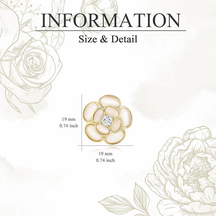 Flower Brooch for Women Rhinestone Flower Brooch Pins Floral Brooches Jewelry Gift for Mom Wife