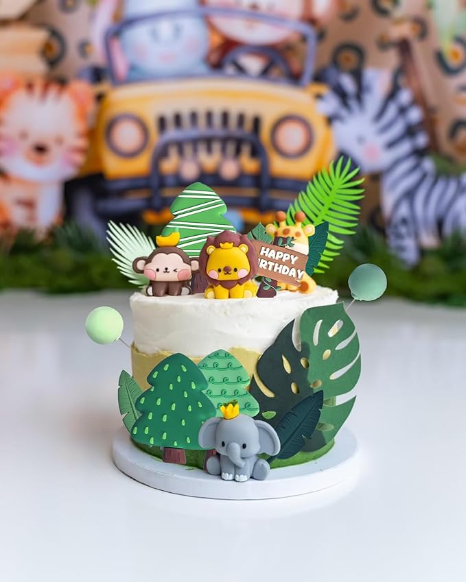 20pcs Happy Birthday Cake Toppers – Cute Animal Cake Decorations for Kids & Adults – Fun & Safe Non-Edible Party Supplies