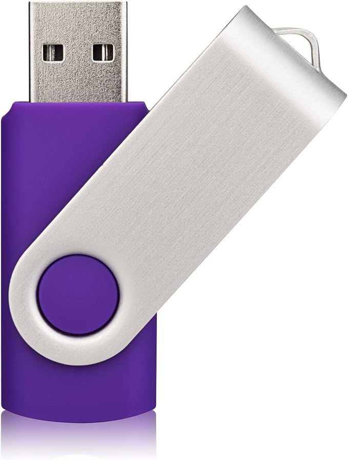 Aiibe 10 Pack 64 GB USB Flash Drives Thumb Drive Jump Drives 64GB 2.0 Flash Drive Bulk (10 Mixed Colors: Black Blue Red Green Orange White Yellow Pink Purple Silver)