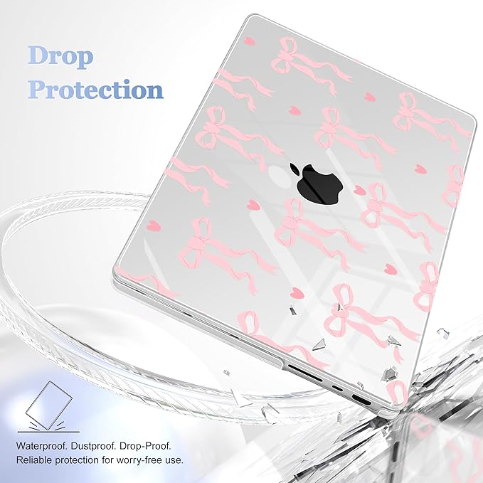 for MacBook Pro 16 inch Case 2021 2022 2023 2024 Release A3186 A3403 M4 A2991 M3 A2780 M2 A2485 M1 Pro/Max, Hard Shell Case with Screen Protector & Keyboard Cover, Bow