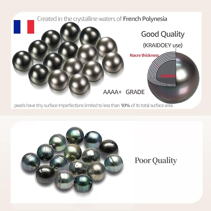 Genuine Tahitian Black Pearl Necklace - GIA Certified 9-11mm Cultured Pearl, 925 Sterling Silver 18K Gold Plated, Adjustable 18"-20"- Gifts for Women Wife Anniversary Birthday Christmas