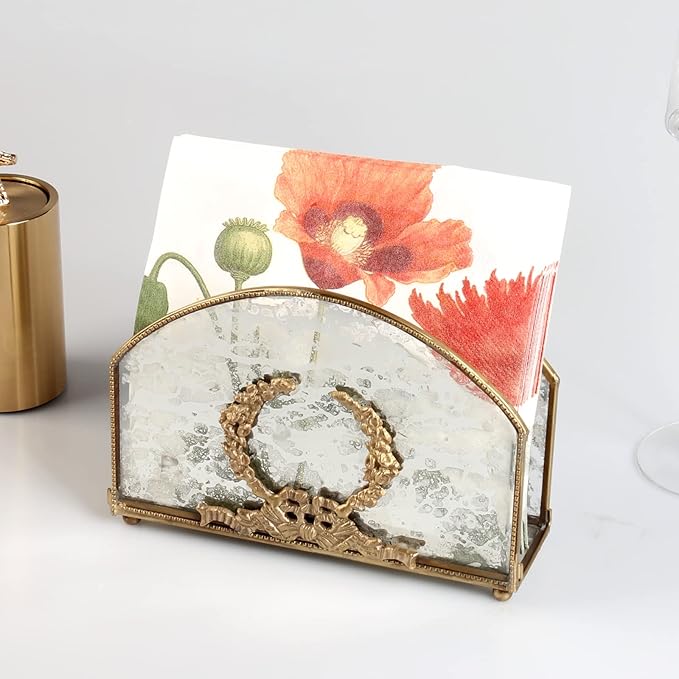 Alloy Napkin Holder - Modern Style Luxury Napkin Holder for Tables, Dining, Picnic, Home Decor - Copper