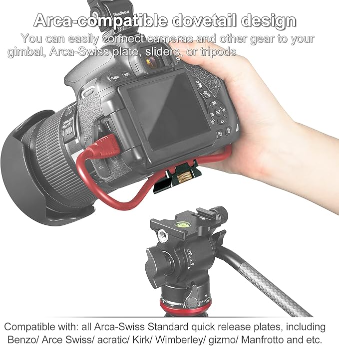 MINIFOCUS Camera Cable Clamp with Arca Swiss System, Aluminum Alloy Tether Cable Block Clip with 4 Grooves, USB Cable Lock Clip Clamp HDMI Protector for All DSLR Cameras Cable