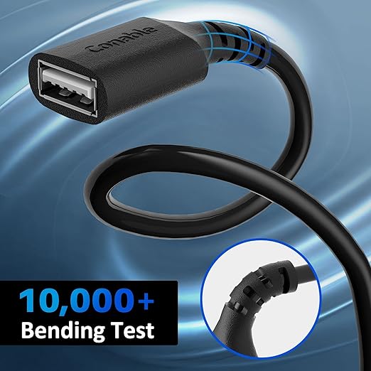 3 Pack USB Extension Cable 15 FT, USB 2.0 Type A Male to Female Extender Cord Adapter, Compatible with Printer, Keyboard, Mouse, Flash Drive, Hard Drive, Controller, Black Cable with 5 Cable Ties